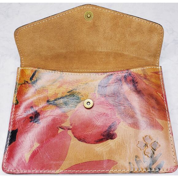 PATRICIA NASH Women's Leather Envelope Clutch Purse Floral Spring Multicolor GUC - Picture 8 of 16